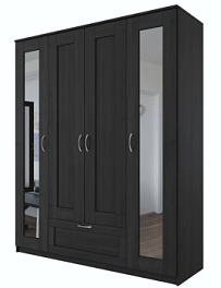 БРИМНЭС / СИРИУС Шкаф ИКЕА / IKEA комбинированный 4 двери и 1 ящик Дуб Венге (с 2 зеркалами)