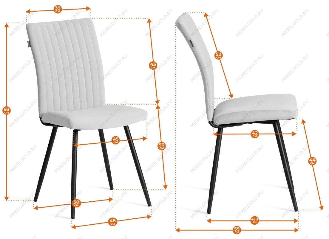 Стул обеденный Monte Carlo, TREND, велюр, Blue (синий), 49х51х93 см | изображение 16