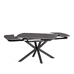 Стол обеденный Winston/Винстон, столешница керамика (матовая) /опоры металл, темно-серый/черный, (120+30+30)x80x75(+1) см | изображение 6