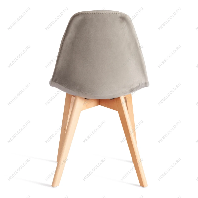 Стул CINDY SOFT (mod. C1021F1-1), велюр/дерево бук, 55 х 48 х 83 см, Светло-серый HLR39 / натуральный | изображение 3