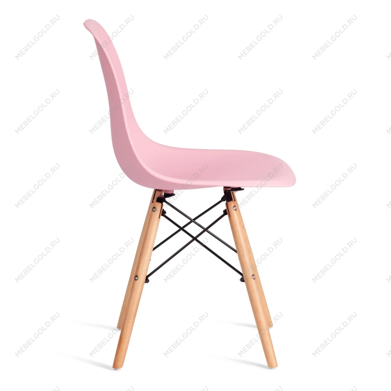 Стул CINDY (EAMES) (mod. 1801), дерево бук/металл/сиденье пластик, 45x51x82 см, Light pink (светло-розовый) | изображение 1