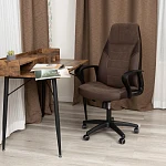 Кресло INTER (24), кож/зам/флок/ткань, коричневый, 36-36/6/TW-24 | изображение 12