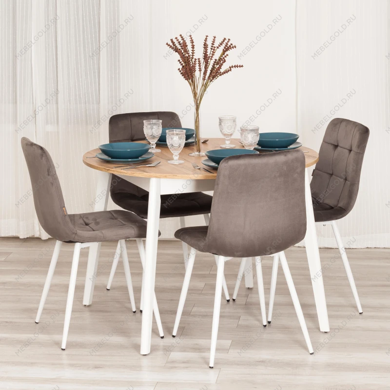 Стул CHILLY (mod. JSC-220), Велюр/металл, 44,5х52,5х88 см, Dark grey (темно-серый) HLR24 / белый | изображение 9