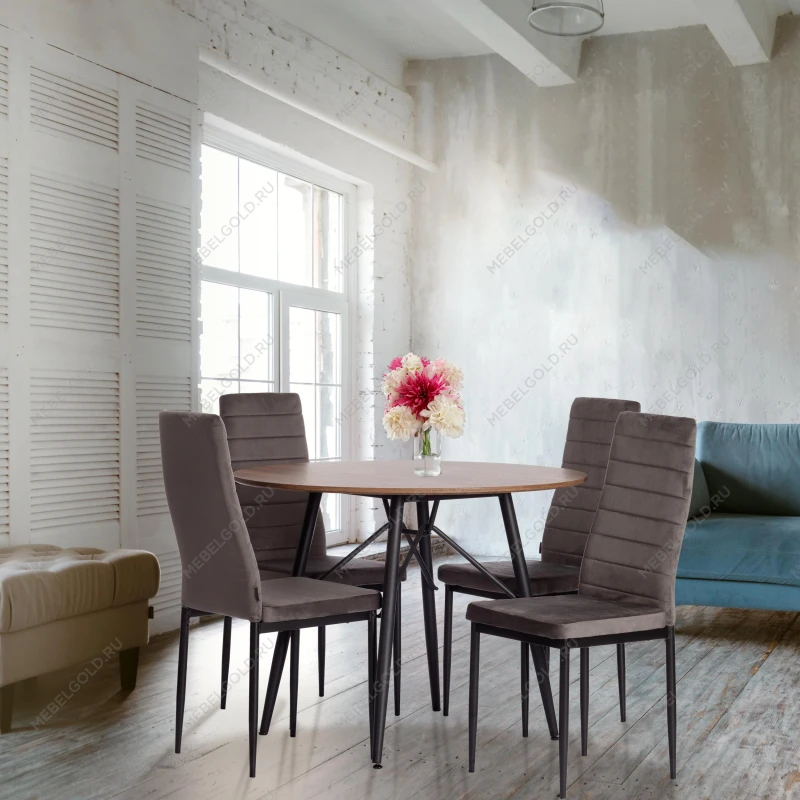 Стул Easy (mod. JSC02-1), металл, флок, 41 х 52 х 96 см, Dark grey (темно-серый) HLR24 / черный | изображение 9