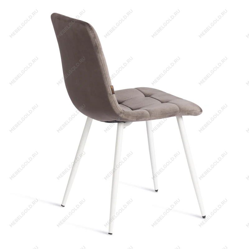 Стул CHILLY (mod. JSC-220), Велюр/металл, 44,5х52,5х88 см, Dark grey (темно-серый) HLR24 / белый | изображение 2