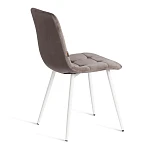 Стул CHILLY (mod. JSC-220), Велюр/металл, 44,5х52,5х88 см, Dark grey (темно-серый) HLR24 / белый | изображение 2