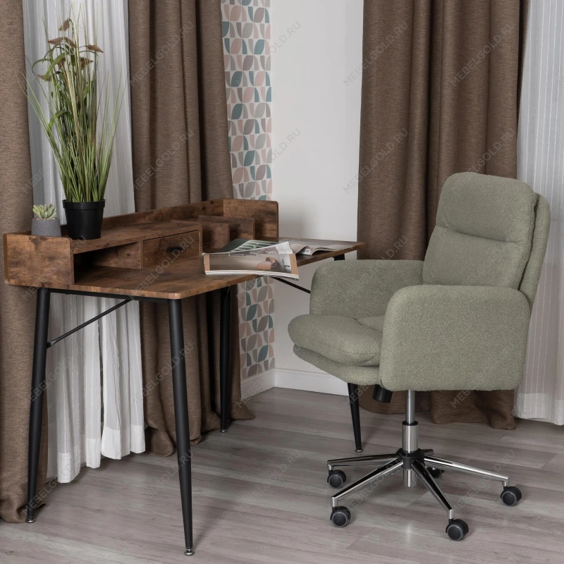 Кресло Dover хром, букле, олива, barni dusty green | изображение 10