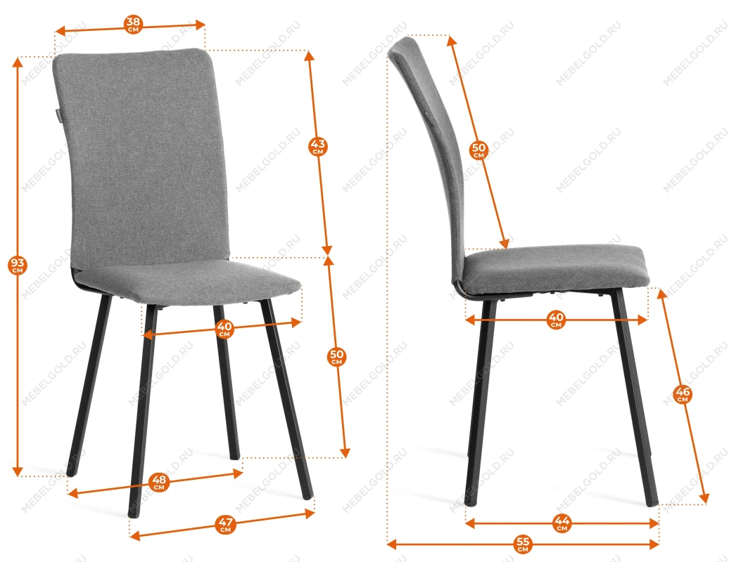 Стул обеденный La Rousse, NEW, ткань рогожка, коричневый/черный, 3М7-147, 45x55x93 см | изображение 13