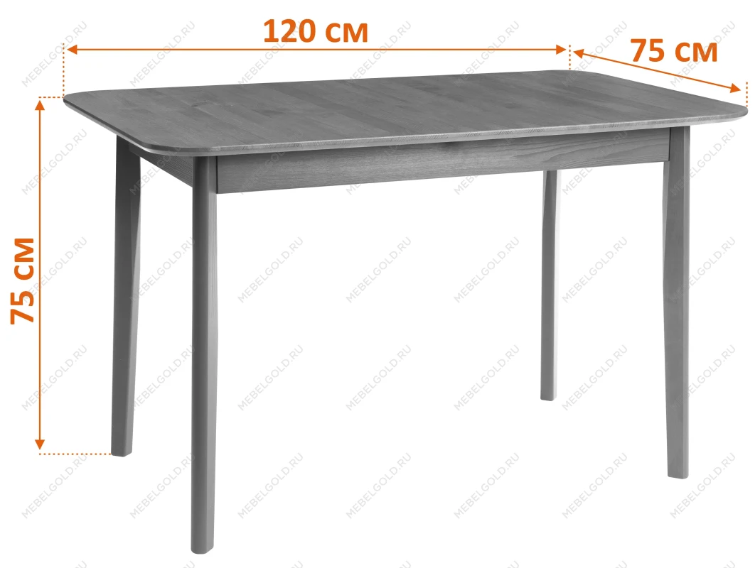 Стол Соната Люкс/Sonata Lux table, 120х75х75 см, массив сосны, антик/чёрный, 120х75х75 см | изображение 7