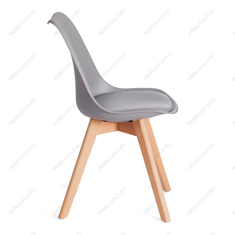 Стул TULIP (mod. 73-1), дерево/пластик/экокожа, 47,5x55x80 см, Серый (Grey) | изображение 1