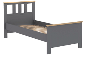 САГА кровать одинарная 90х200 серая/ясень