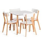 Стул Claire, сиденье МДФ, опоры дерево гевея, белый / натуральное дерево, 48 x 49,5 x 81,5 x SH44см | изображение 5