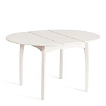 Стол DIAMANTE круглый, бук, мдф, шпон дуба, 100 х 100+30 х 75 см, Ivory white | изображение 3