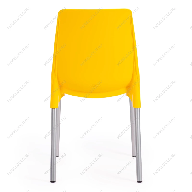 Стул GENIUS (mod 75), металл/пластик, 46x56x84cм, желтый/ножки хром | изображение 3