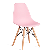 Стул CINDY (EAMES) (mod. 1801), дерево бук/металл/сиденье пластик, 45x51x82 см, Light pink (светло-розовый)