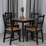 Стол Соната Люкс/Sonata Lux table, 75х75х75 см, массив сосны, антик/чёрный, 75х75х75 см | изображение 5