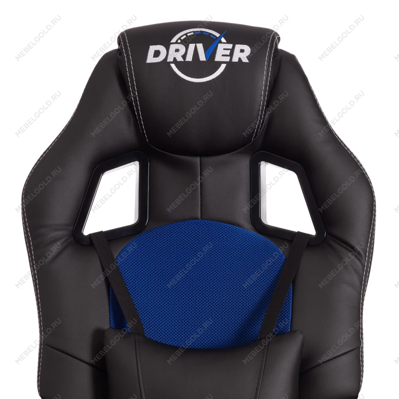 Кресло DRIVER (22), кож/зам/ткань, черный/синий, 36-6/TW-10 | изображение 6