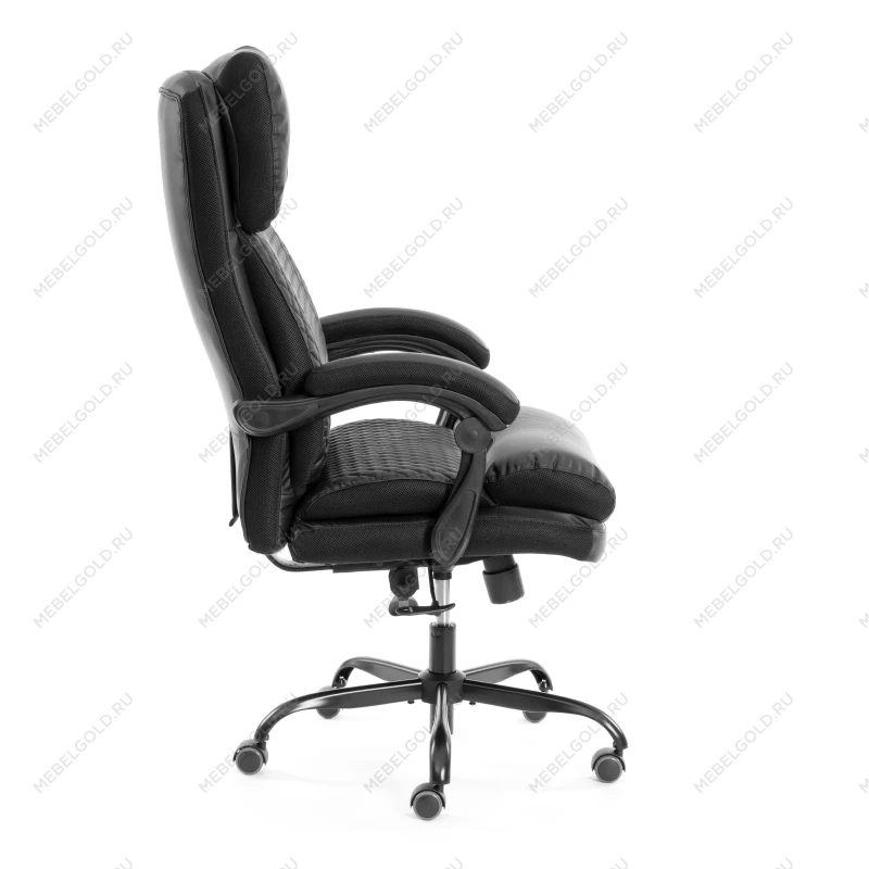 Кресло Chief metalBL, кож/зам/ткань, черный/черный стеганный/черный, 36-6/36-6/TW-11 | изображение 1