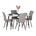 Стул обеденный La Rousse, флок, серый/черный, 29, 49х50х93 | изображение 6