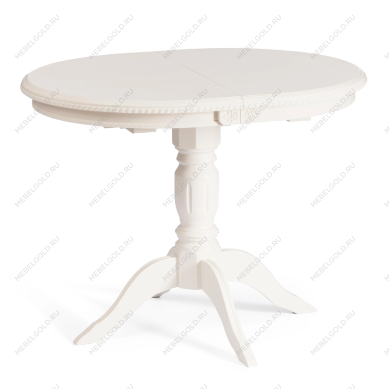 Стол STEFANO, бук, мдф, 100+30x80x77см, Ivory white