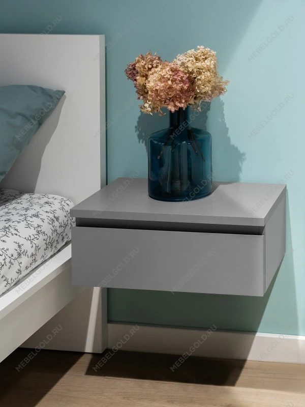 Тумба прикроватная подвесная Варма 50х21х30, серая | изображение 1