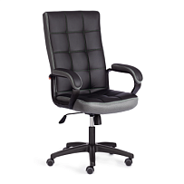 Кресло TRENDY (22), кож/зам/ткань, черный/серый, 36-6/12