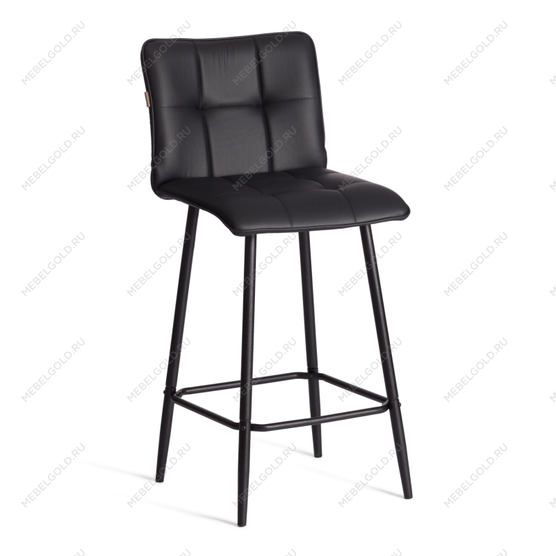 Полубарный стул Bari/Бари, экокожа, черный, 42х55х99 см