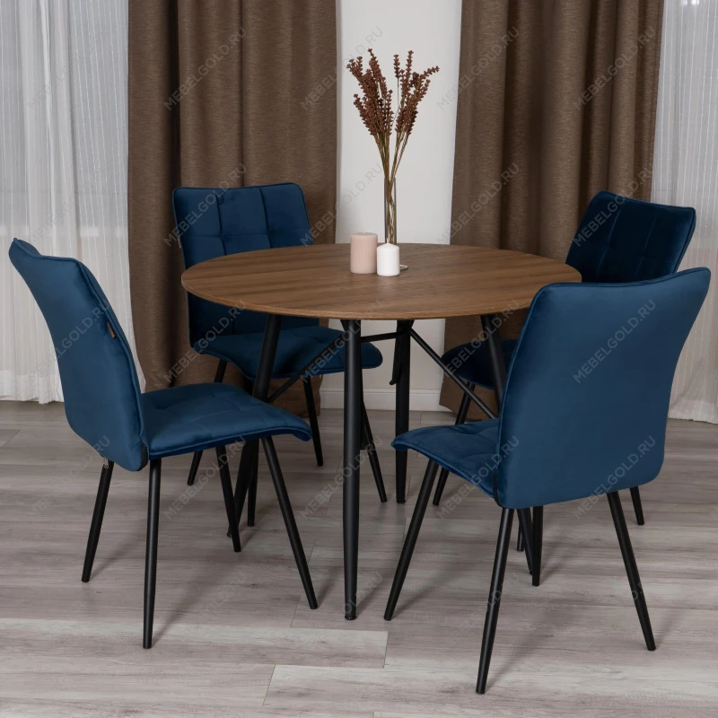 Стул обеденный Bari, LT, велюр, Dark blue (темно-синий), 41х55х89 см | изображение 10