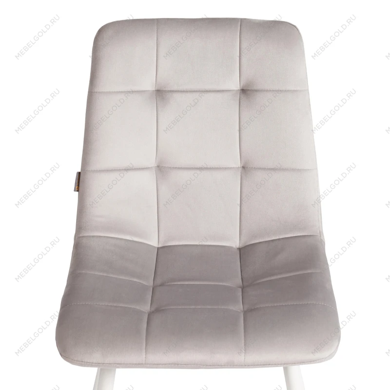 Стул CHILLY (mod. JSC-220), Велюр/металл, 44,5х52,5х88 см, Light grey (светло-серый) HLR14 / белый | изображение 6