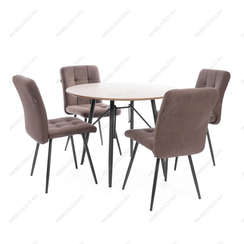 Стул обеденный Medeo, велюр, коричневый, 6, 47х56х89 | изображение 9