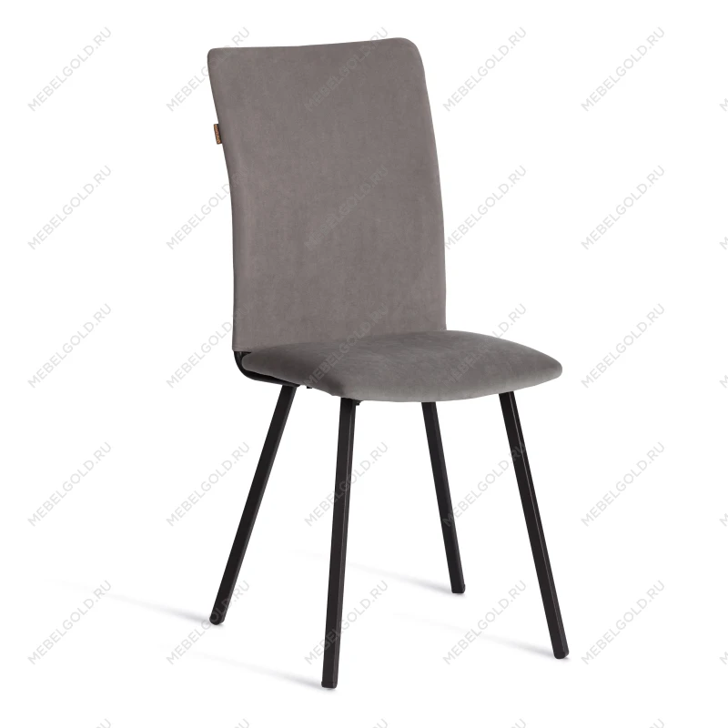 Стул обеденный La Rousse, флок, серый/черный, 29, 49х50х93 | изображение 1
