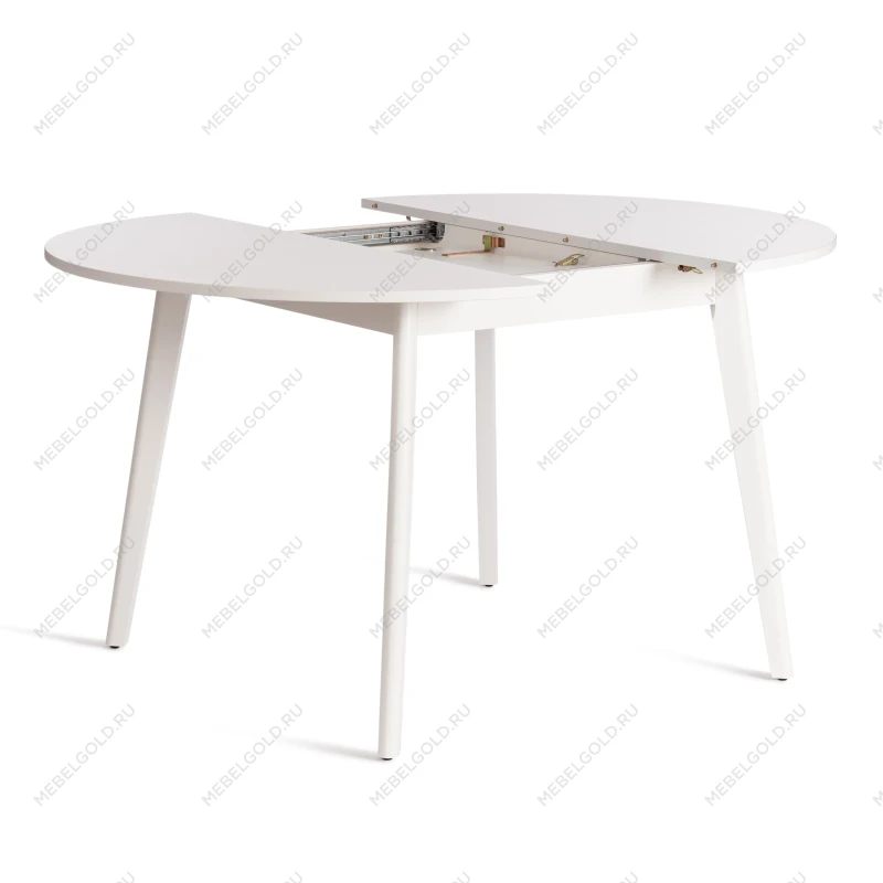 Стол обеденный SVELTO, ЛДСП, опора-массив березы, 105 х 105 (140) х 74.5 см, Белый /белый | изображение 5