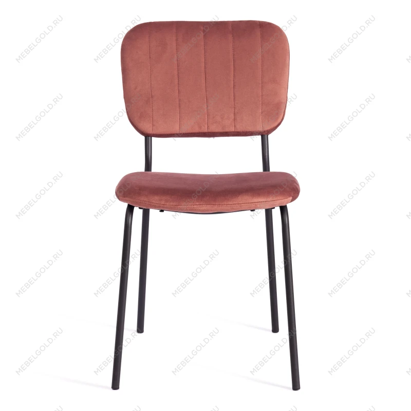 Стул CAROL (mod. UC06)/1 шт. в упаковке, металл, вельвет, 45 х 56 х 82 см, Coral (коралловый) HLR44 / черный | изображение 4