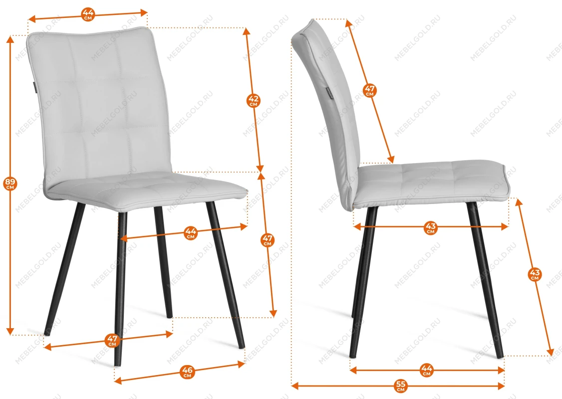 Стул обеденный Bari, LT, велюр, Blue (синий), 41х55х89 см | изображение 16