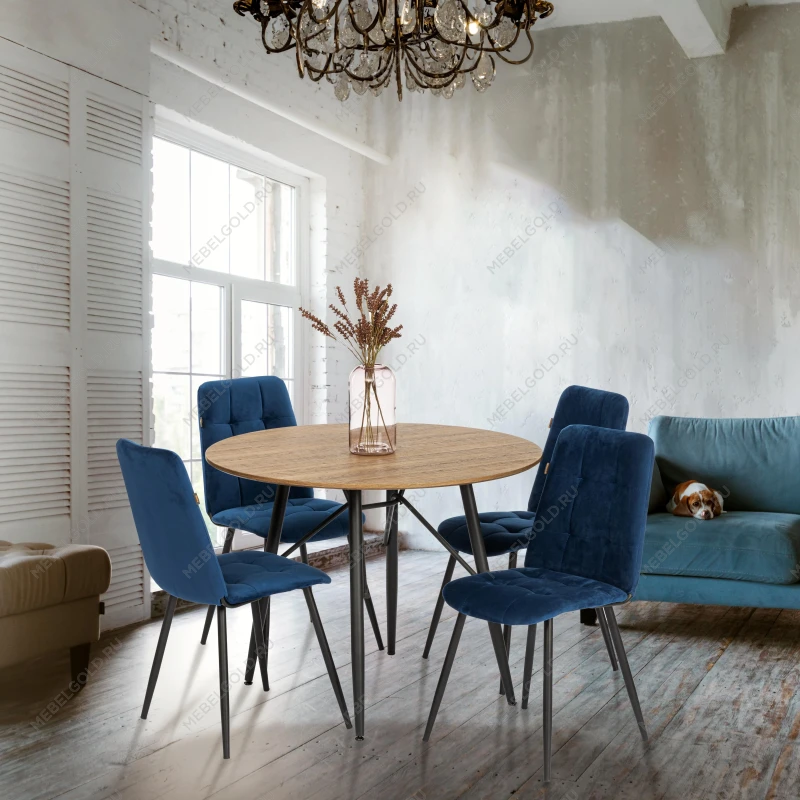 Стул обеденный Asti, велюр, 47х54х86, Blue (синий) | изображение 9