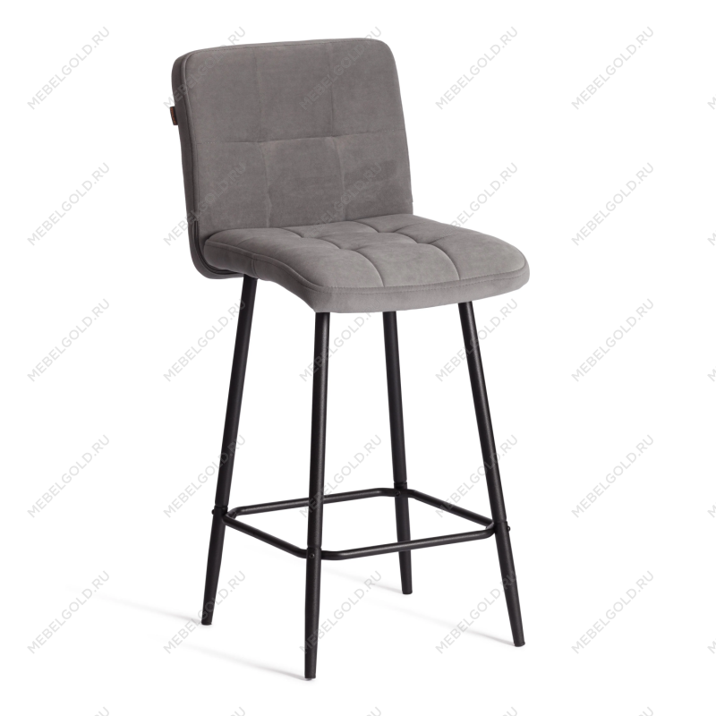 Полубарный стул Medeo/Медео, велюр, серый, 29, 42х56х102 см