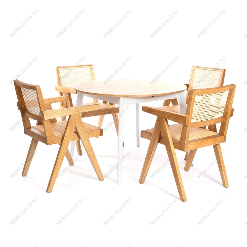 Кресло LOKI, дерево вяз/ротанг, Груша (№3), 50х50х84 см | изображение 10