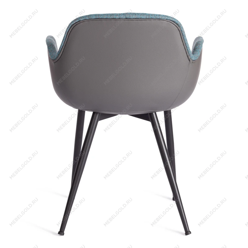 Кресло VALENTINO (mod. PC45-2)/1 шт. в упаковке, металл/экокожа/ткань, 55 х 58 х 81 см, Turquoise (бирюзовый)/Grey (серый)/чёрный | изображение 3