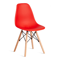 Стул CINDY (EAMES) (mod. 1801), дерево бук/металл/сиденье пластик, 45x51x82 см, Red (красный)