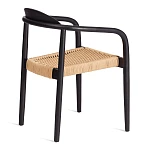 Стул MIDGARD, дерево вяз/бечевка, черный, 50х51х78,5 см | изображение 2