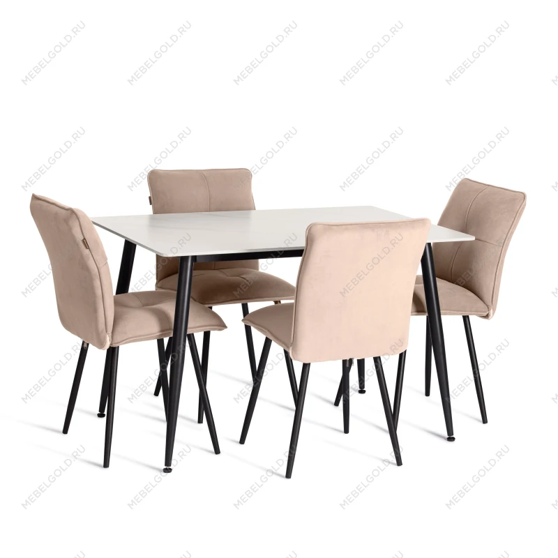 Стул обеденный Sweet, LT, флок, бежевый/черный, 7, 41х55х88 см | изображение 9