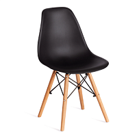 Стул CINDY (EAMES) (mod. 1801), дерево бук/металл/сиденье пластик, 45x51x82 см, Black (черный)