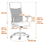 Кресло PRACTIC PLT, ткань/кож/зам, серый/металлик, TW-12/W-12/36 | изображение 13