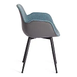 Кресло VALENTINO (mod. PC45-2)/1 шт. в упаковке, металл/экокожа/ткань, 55 х 58 х 81 см, Turquoise (бирюзовый)/Grey (серый)/чёрный | изображение 1