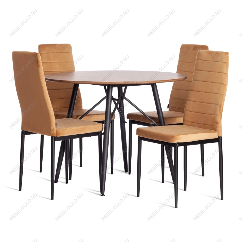 Стул Easy (mod. JSC02-1), металл, флок, 41 х 52 х 96 см, brown (золотисто - коричневый) HLR12 / черный | изображение 7