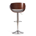 Барный стул LANDO (mod.4036), металл/дерево/ткань, 59х51х93-114 см, высота сиденья 62-83 см, серый/орех/хром, Aimcasa 28 | изображение 3