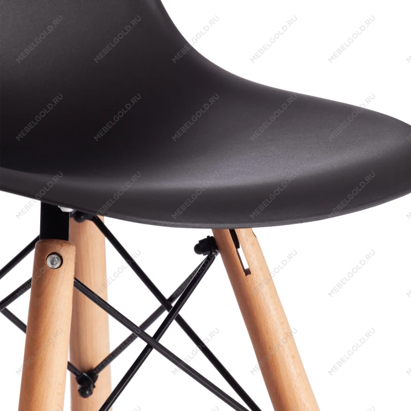 Стул барный Cindy Bar Chair (mod. 80-1), дерево бук/металл/пластик, 50 х 51 х 109 см, Black (Черный) 3010/ натуральный | изображение 6