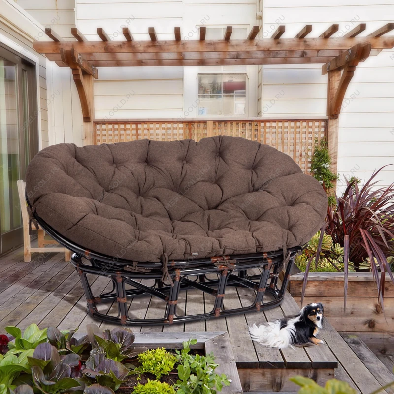 Диван MAMASAN/МАМАСАН 23/02 W/с подушкой, подушка 182х119 см, 169х102х80 см, Antique brown (античный черно-коричневый), ткань, коричневый, 3М7 | изображение 16