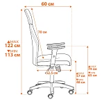 Кресло PRACTIC PLT, ткань/кож/зам, серый/металлик, TW-12/W-12/36 | изображение 14