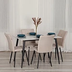 Стул обеденный Bari, LT, флок, бежевый/черный, 7, 41х55х89 см | изображение 10